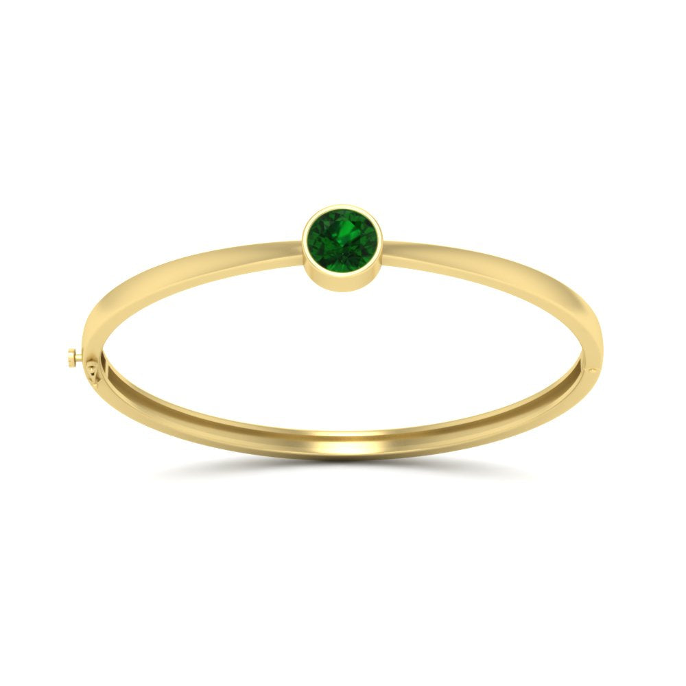 Simple Solitaire Bangle Bracelet