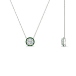Load image into Gallery viewer, 1-carat-round-halo-emerald-necklace-in-FDPD10984GEMGR-1.00CT-NL-WG-GS