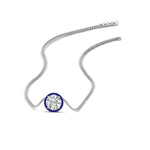 Load image into Gallery viewer, 1-carat-round-halo-sapphire-necklace-in-FDPD10984GSABL-1.00CT-NL-WG-GS