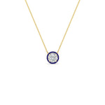Load image into Gallery viewer, 1-carat-round-halo-sapphire-necklace-in-FDPD10984GSABL-1.00CT-NL-YG-GS