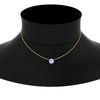 Load image into Gallery viewer, 1-carat-round-halo-sapphire-necklace-in-FDPD10984GSABL-1.00CT-NL-YG-GS