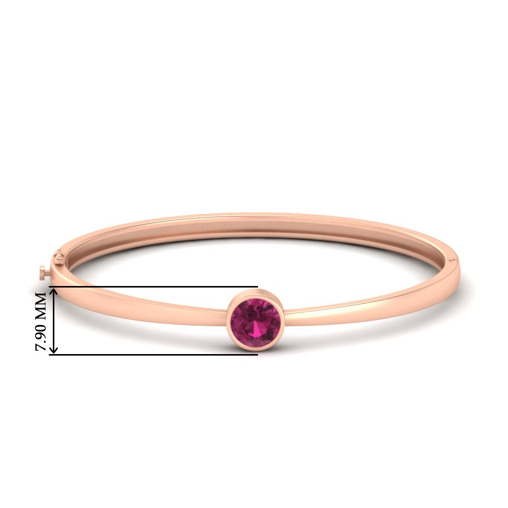 Simple Solitaire Bangle Bracelet