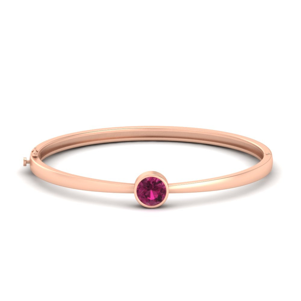 Simple Solitaire Bangle Bracelet