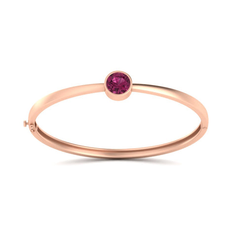 Simple Solitaire Bangle Bracelet