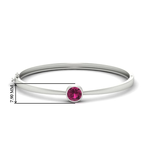 Simple Solitaire Bangle Bracelet