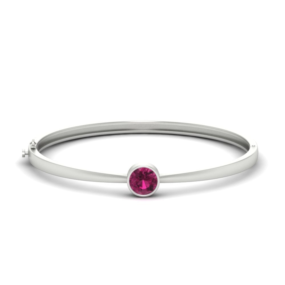 Simple Solitaire Bangle Bracelet