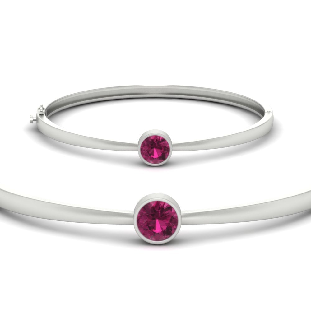 Simple Solitaire Bangle Bracelet