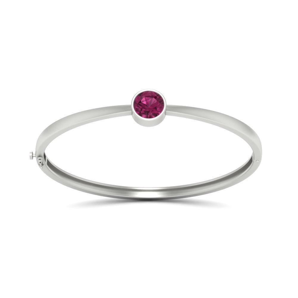 Simple Solitaire Bangle Bracelet