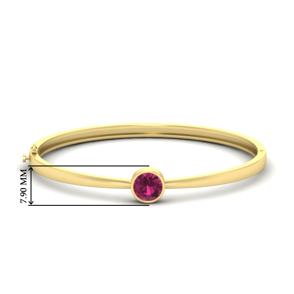 Simple Solitaire Bangle Bracelet