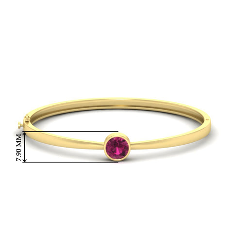 Simple Solitaire Bangle Bracelet