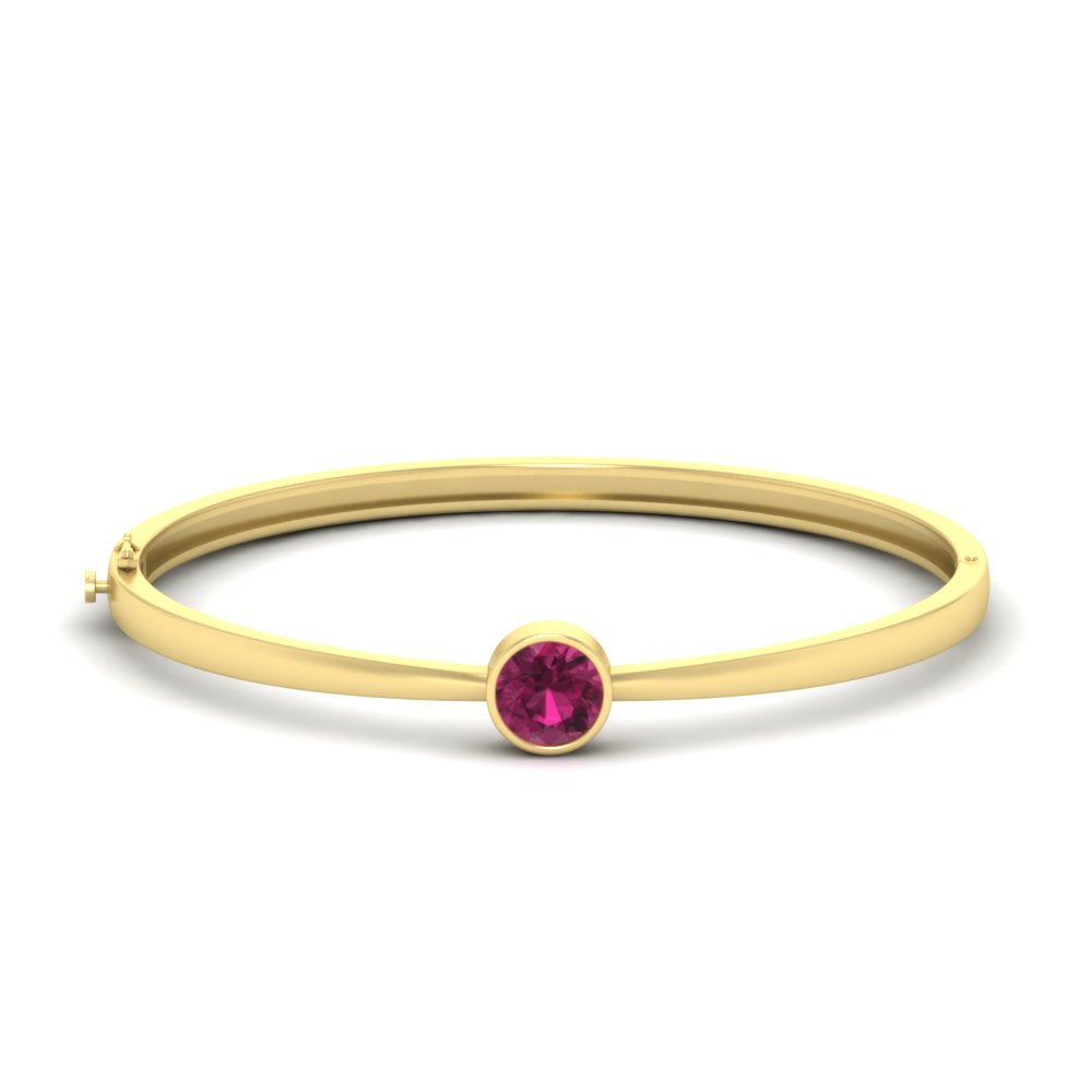 Simple Solitaire Bangle Bracelet