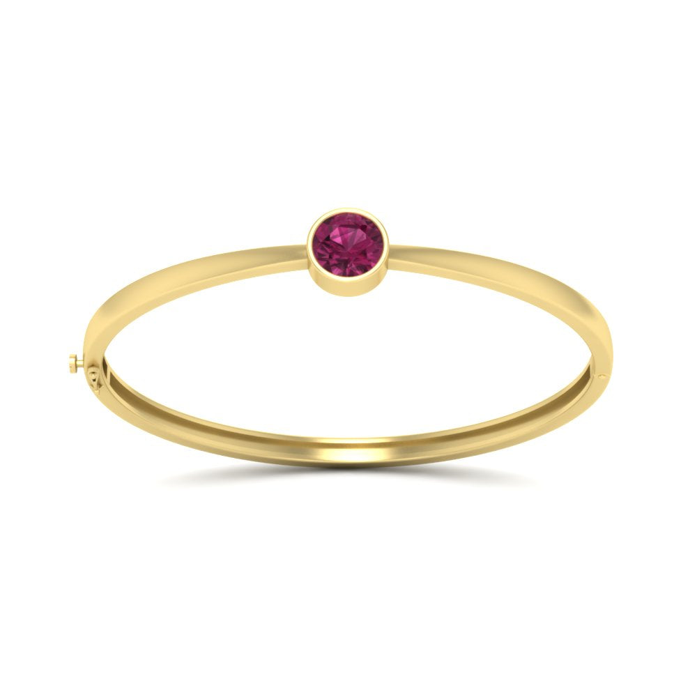 Simple Solitaire Bangle Bracelet