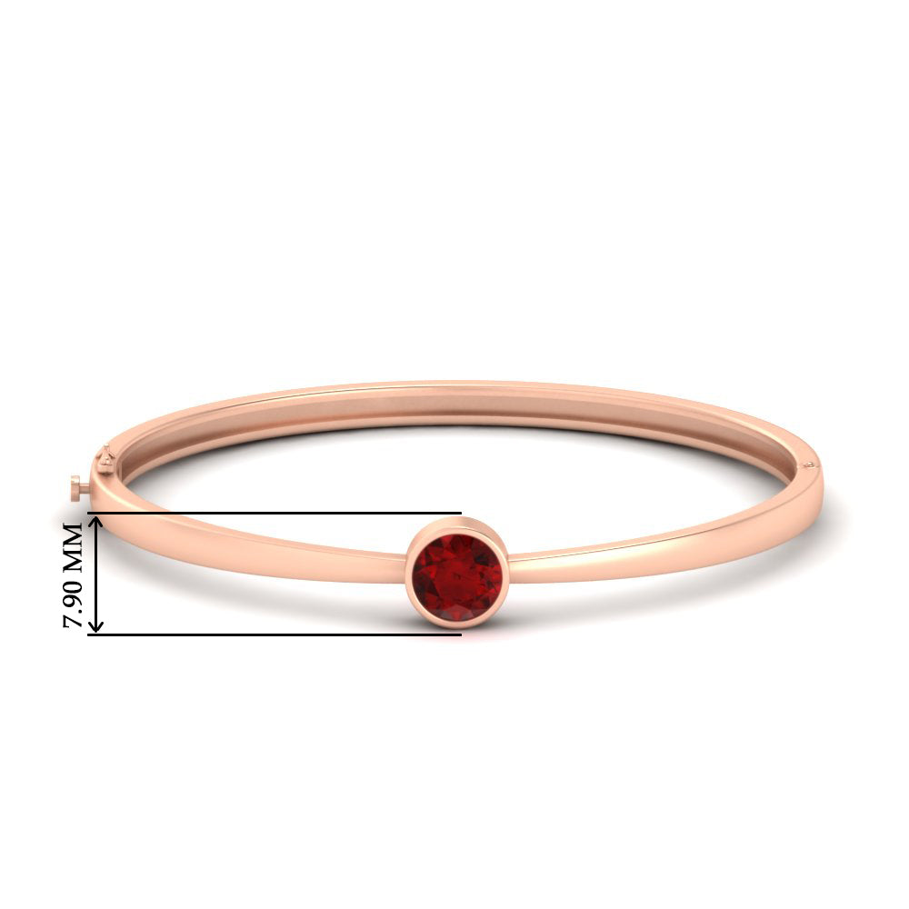 Simple Solitaire Bangle Bracelet