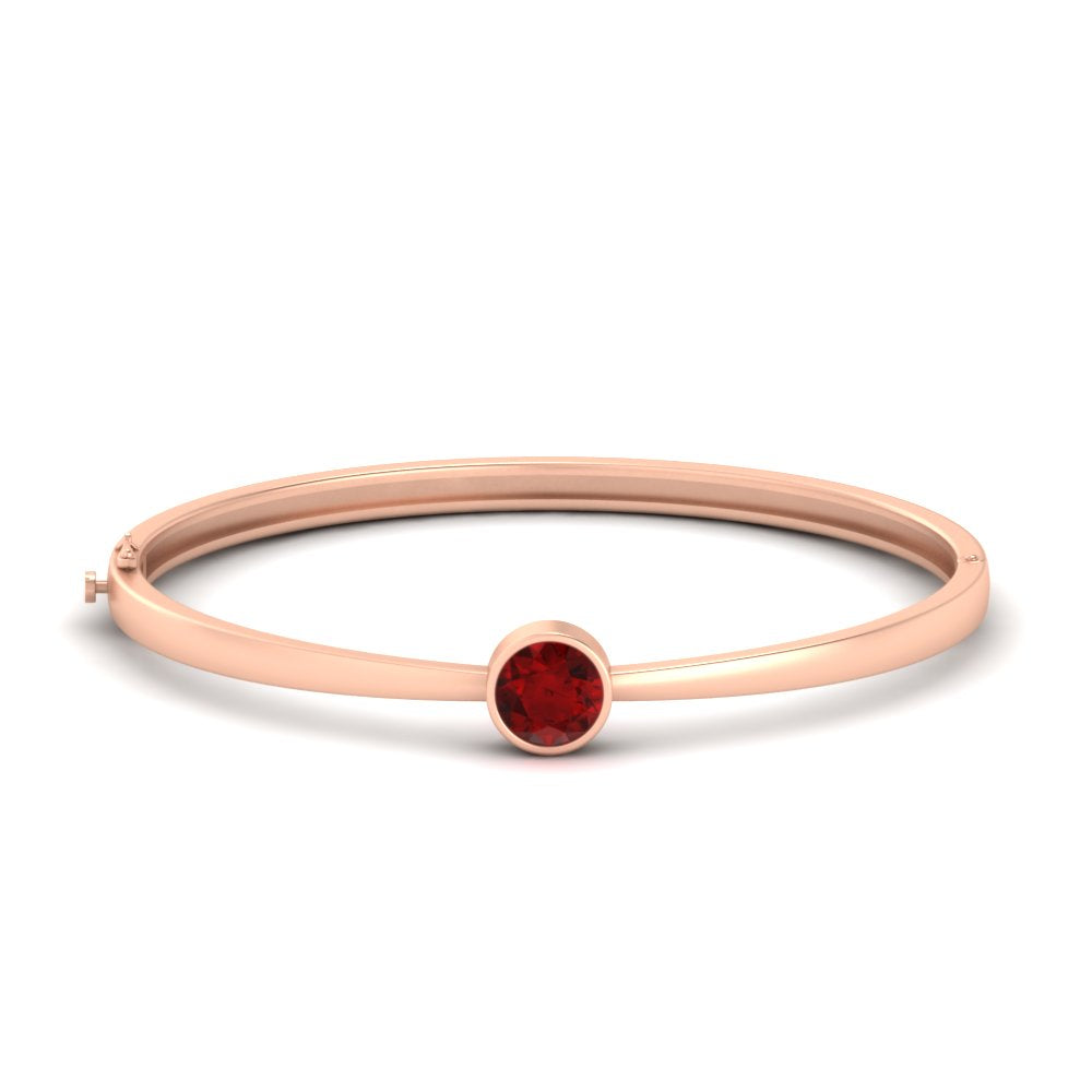 Simple Solitaire Bangle Bracelet