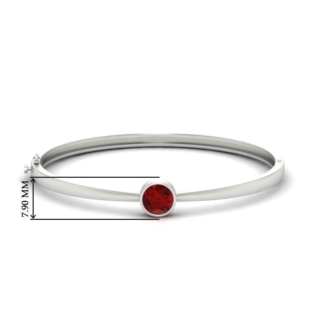 Simple Solitaire Bangle Bracelet