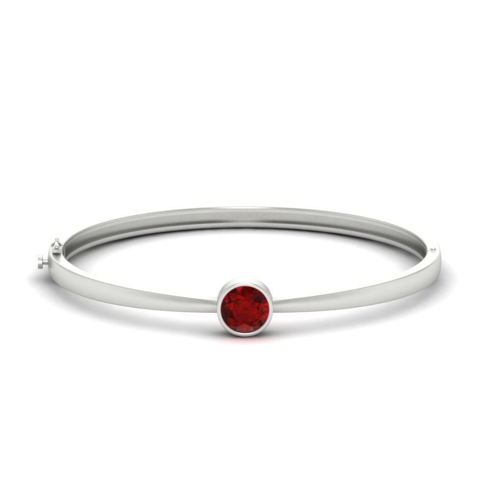 Simple Solitaire Bangle Bracelet