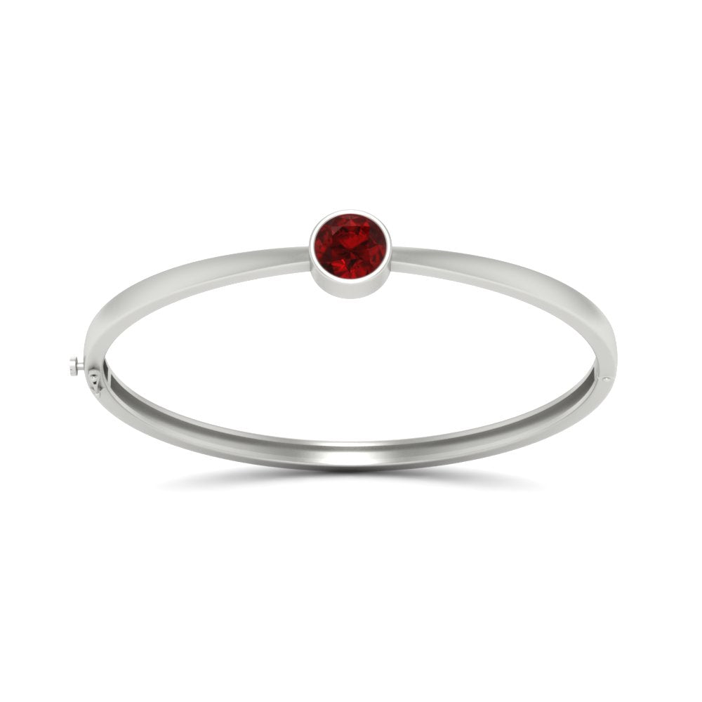Simple Solitaire Bangle Bracelet