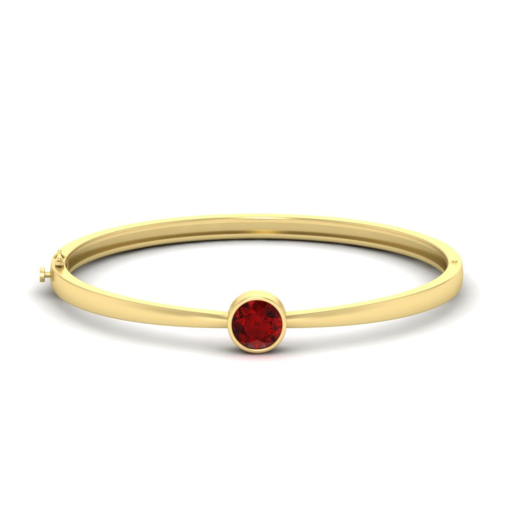 Simple Solitaire Bangle Bracelet