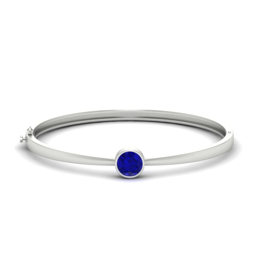 Simple Solitaire Bangle Bracelet