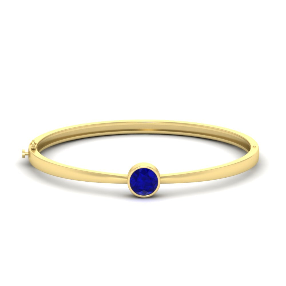 Simple Solitaire Bangle Bracelet
