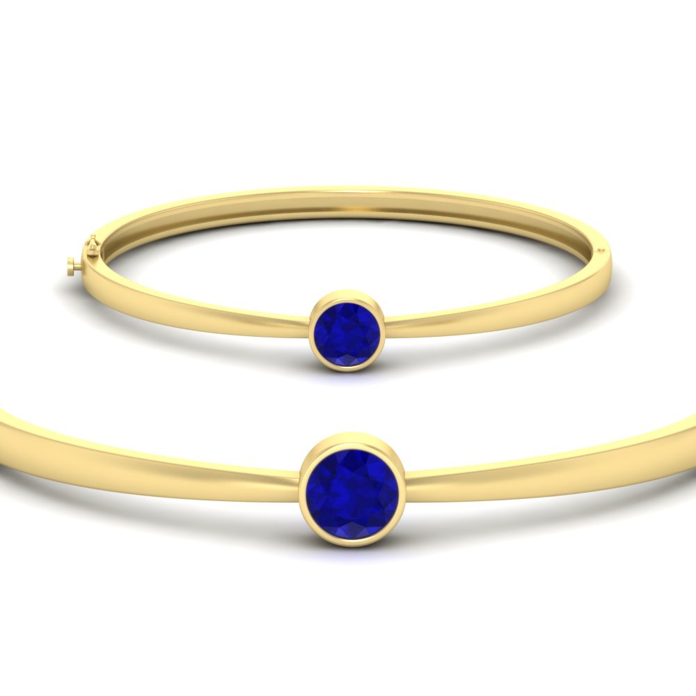 Simple Solitaire Bangle Bracelet