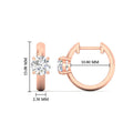 Thumbnail 16 - 1 Carat Solitaire Diamond Huggie Hoop Earrings