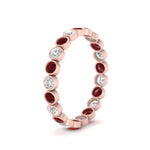 Load image into Gallery viewer, 1-carat-ruby-bezel-eternity-ring-in-rose-gold-FDEWB10558-0.05CTGRUDRANGLE3-NL-RG