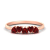 Load image into Gallery viewer, 1-carat-ruby-heart-shape-five-stone-wedding-ring-in-rose-gold-FD9600HTBGRUDR-1.00CT-NL-RG