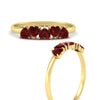 Load image into Gallery viewer, 1-carat-ruby-heart-shape-five-stone-wedding-ring-in-yellow-gold-FD9600HTBGRUDRANGLE3-1.00CT-NL-YG