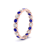 Load image into Gallery viewer, 1-carat-sapphire-bezel-eternity-ring-in-rose-gold-FDEWB10558-0.05CTGSABLANGLE3-NL-RG