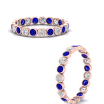 Load image into Gallery viewer, 1-carat-sapphire-bezel-eternity-ring-in-rose-gold-FDEWB10558-0.05CTGSABLANGLE3-NL-RG