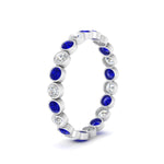 Load image into Gallery viewer, 1-carat-sapphire-bezel-eternity-ring-in-white-gold-FDEWB10558-0.05CTGSABLANGLE3-NL-WG