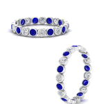 Load image into Gallery viewer, 1-carat-sapphire-bezel-eternity-ring-in-white-gold-FDEWB10558-0.05CTGSABLANGLE3-NL-WG