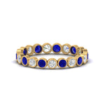 Load image into Gallery viewer, 1-carat-sapphire-bezel-eternity-ring-in-yellow-gold-FDEWB10558-0.05CTGSABLANGLE3-NL-YG