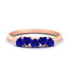 Load image into Gallery viewer, 1-carat-sapphire-heart-shape-five-stone-wedding-ring-in-rose-gold-FD9600HTBGSABL-1.00CT-NL-RG