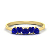 Load image into Gallery viewer, 1-carat-sapphire-heart-shape-five-stone-wedding-ring-in-yellow-gold-FD9600HTBGSABL-1.00CT-NL-YG