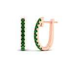 Load image into Gallery viewer, 1-carat-simple-emerald-huggie-hoop-earring-for-women-in-rose-gold-FDEAR11260GEMGRANGLE2-1.00-NL-RG
