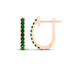 Load image into Gallery viewer, 1-carat-simple-emerald-huggie-hoop-earring-for-women-in-rose-gold-FDEAR11260GEMGRANGLE2-1.00-NL-RG
