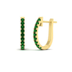 Load image into Gallery viewer, 1-carat-simple-emerald-huggie-hoop-earring-for-women-in-yellow-gold-FDEAR11260GEMGRANGLE2-1.00-NL-YG
