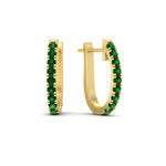 Load image into Gallery viewer, 1-carat-simple-emerald-huggie-hoop-earring-for-women-in-yellow-gold-FDEAR11260GEMGRANGLE2-1.00-NL-YG

