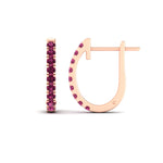 Load image into Gallery viewer, 1-carat-simple-pink-sapphire-huggie-hoop-earring-for-women-in-rose-gold-FDEAR11260GSADRPIANGLE2-1.00-NL-RG
