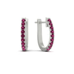 Load image into Gallery viewer, 1-carat-simple-pink-sapphire-huggie-hoop-earring-for-women-in-white-gold-FDEAR11260GSADRPIANGLE2-1.00-NL-WG
