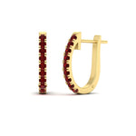 Load image into Gallery viewer, 1-carat-simple-ruby-huggie-hoop-earring-for-women-in-yellow-gold-FDEAR11260GRUDRANGLE2-1.00-NL-YG
