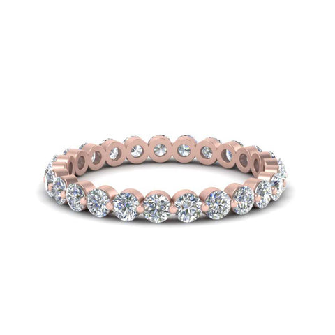 Solid 1 Ct Round Cut Common Prong Eternity Band