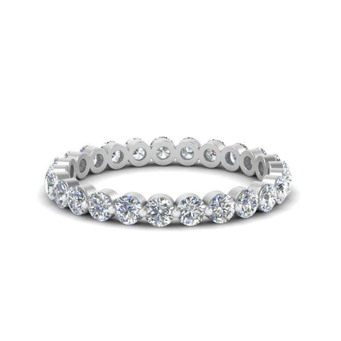 Solid 1 Ct Round Cut Common Prong Eternity Band