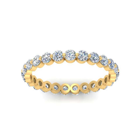Solid 1 Ct Round Cut Common Prong Eternity Band