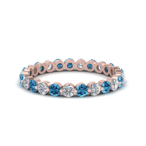 Solid 1 Ct Round Cut Common Prong Eternity Band