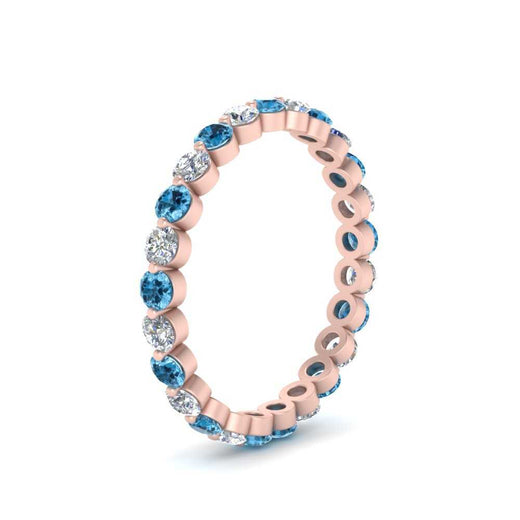 Solid 1 Ct Round Cut Common Prong Eternity Band