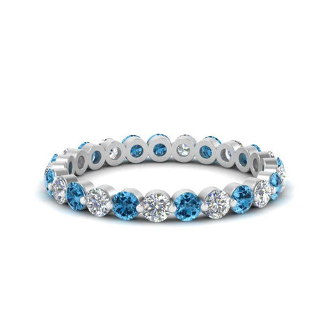 Solid 1 Ct Round Cut Common Prong Eternity Band