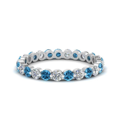 Solid 1 Ct Round Cut Common Prong Eternity Band